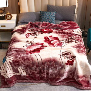 雙層拉舍爾毛毯蓋毯午睡毯加厚被子珊瑚絨冬季小毯子超厚沙發【時尚大衣櫥】