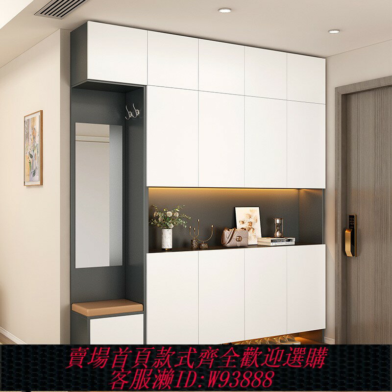 {臺灣公司貨 可打統編}實木鞋櫃家用門口玄關櫃坐凳一體大容量儲物櫃客廳入戶隔斷收納櫃