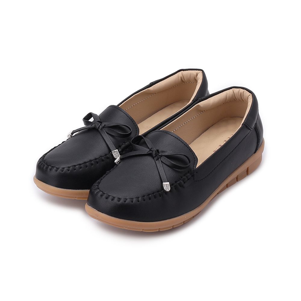 Good-Day 蝴蝶結鑽釦平底鞋 黑 女鞋-昂路名鞋館x鞋全家福旗艦店-流行女裝