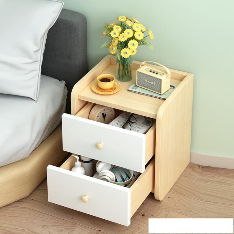 簡約現代輕奢床頭柜ins簡易北歐臥室儲物柜迷你多功能收納小柜子