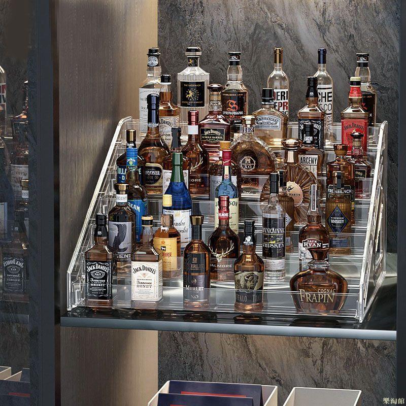 階梯式小酒架亞克力迷你進口洋酒展示架酒櫃分層力嬌朗姆酒收藏架