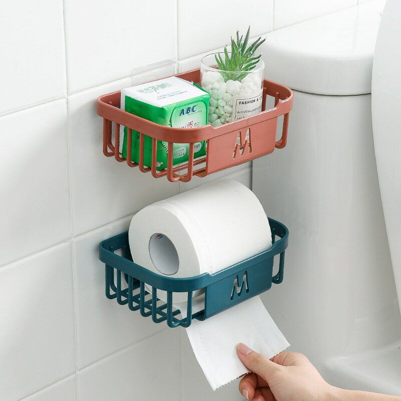 創意簡約抽紙盒家用客廳廚房衛生間免打孔壁掛式衛生紙收納置物架