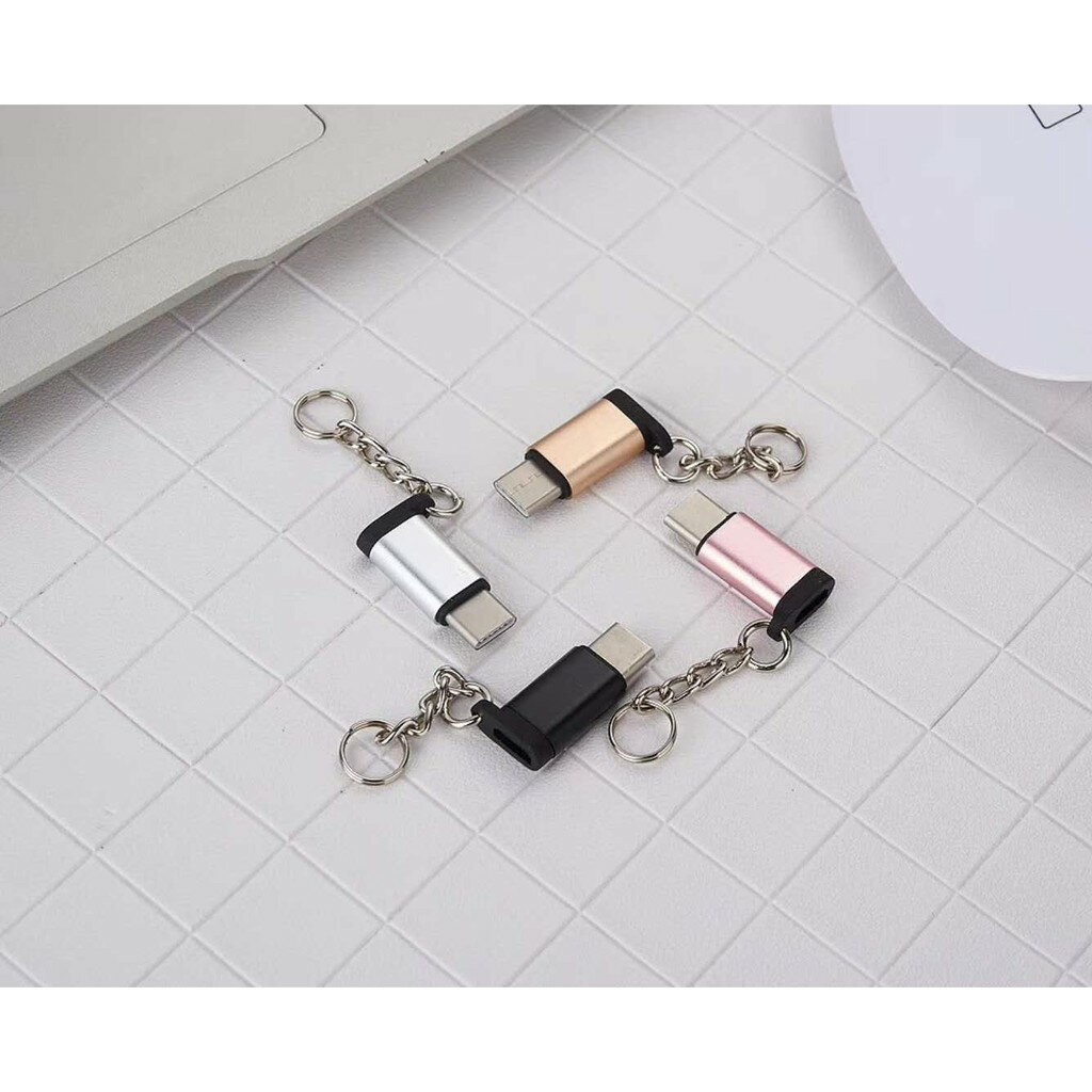 Micro usb 轉 Type C 轉接頭 V8 轉接器 支援USB3.1 傳輸 充電 金屬 掛飾 5