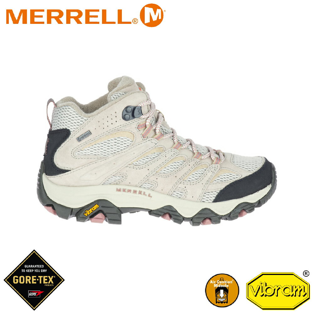 【MERRELL 美國 女 MOAB 3 MID GORE-TEX中筒防水登山鞋《奶油白》】 ML036314/越野鞋/健行鞋
