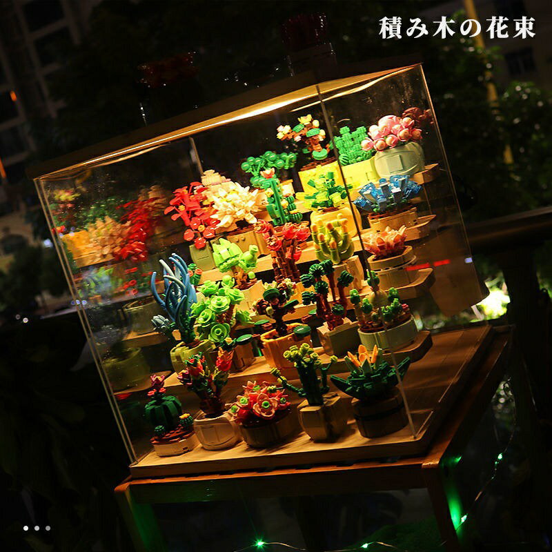 多肉植物積木 小顆粒拼裝玩具 積木玩具 臥室裝飾 兒童積木 幼兒園玩具 兒童禮物 盲盒『蓁澄媽好物』兼容樂高 2