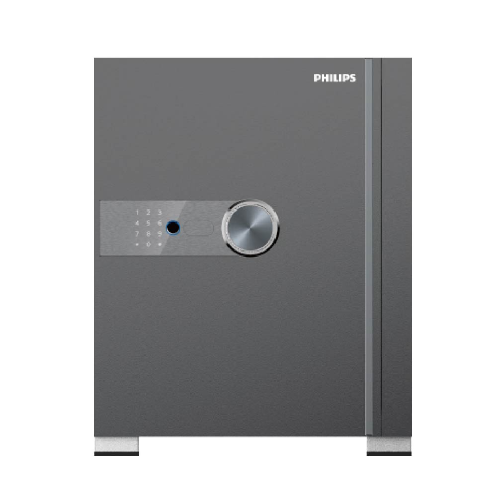PHILIPS 飛利浦 Smart Safes  智能 防盜櫃 保險櫃 保管箱 保管櫃  (指紋/密碼 /機械鑰匙) /台 SBX202-5C-玄日灰
