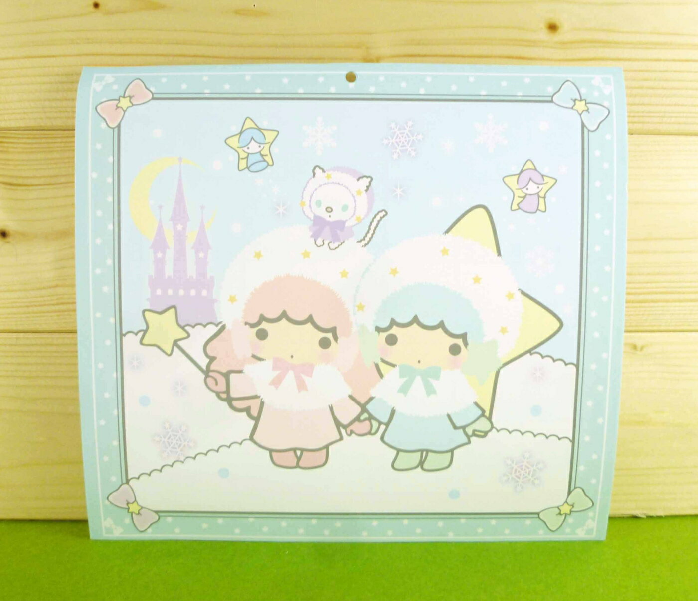 【震撼精品百貨】Little Twin Stars KiKi&LaLa 雙子星小天使 雙面卡片-藍雪人 震撼日式精品百貨