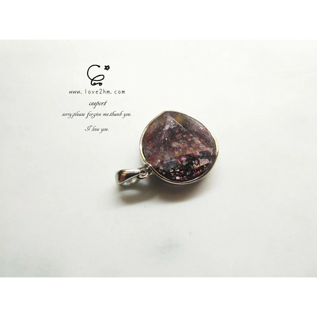 血滴堇青-純銀大衛星/六芒星吊墜/血滴堇青/水晶飾品/925純銀/ [晶晶工坊-love2hm]