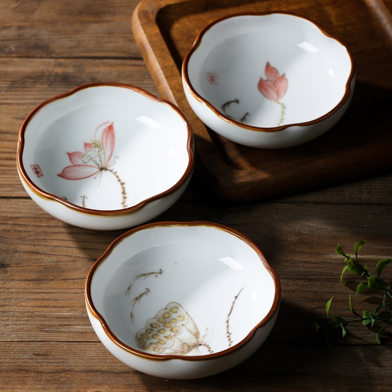 陶瓷果盤中式點心盤景德鎮茶點盤零食盤手繪水果盤禪意茶點碟茶室
