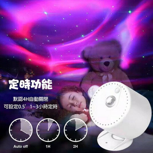 派對LED北極光星空投影燈 USB激光滿天星小夜燈臥室床頭 內建定時關機氛圍燈舞台燈