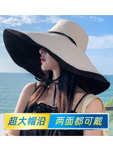 【免運】防曬帽女夏季防紫外線遮全臉可折疊雙面2024新款遮陽帽子