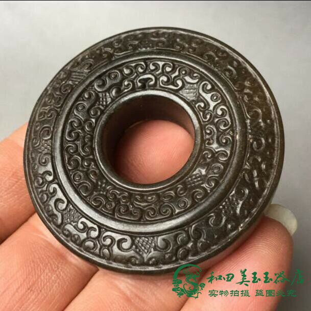 古玩岫玉平安扣玉石掛件手工玉雕頸飾吊墜仿古玉漢服腰墜玉璧收藏