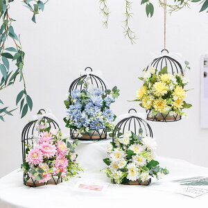 日式zakka可掛鳥籠隔板花架花藝套裝 多肉花卉植物架
