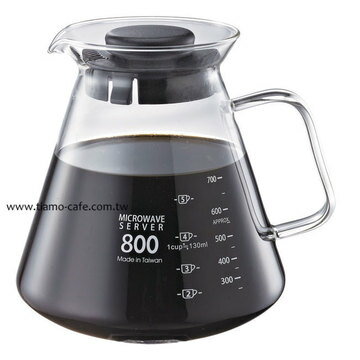 金時代書香咖啡 Tiamo 耐熱玻璃咖啡壺 透過SGS檢測 800cc 臺灣製 HG2223BK