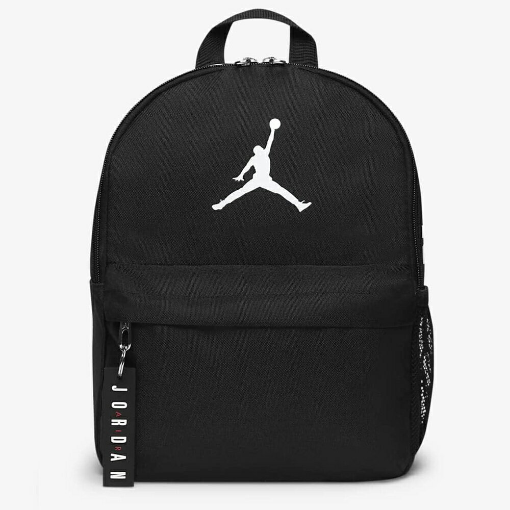 【NIKE 耐吉】JORDAN喬丹 AIR MINI 經典黑色雙肩小包 多收納多夾層透氣後背包成人書包小孩書包時尚潮流包包單肩包(JD2213008TD001)