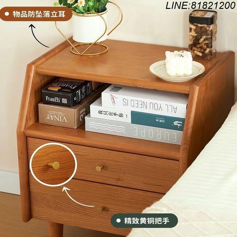 免運/速發 北歐風臥室家用臥室全實木橡木床頭櫃現代簡約小戶型收納儲物櫃