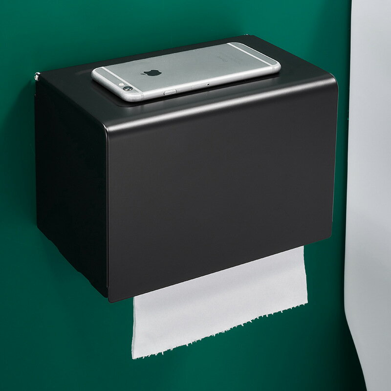 衛生間紙巾盒廁所太空鋁置物架防水免打孔洗手間廁紙盒抽紙盒紙架