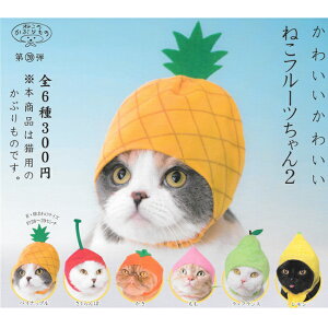 全套6款【日本正版】貓咪專屬頭巾 P8 水果篇2 扭蛋 轉蛋 貓咪頭巾 KITAN 奇譚 - 179800