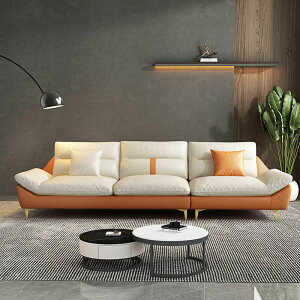 免運 意式極簡科技布客廳沙發小戶型輕奢感現代簡約直排三人位網紅-快速出貨