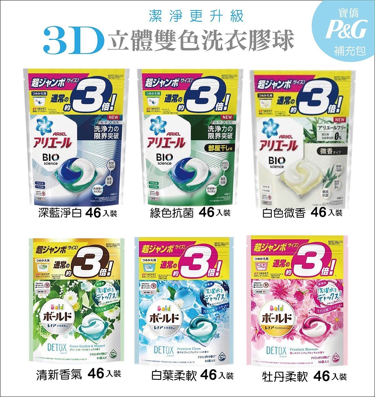 日本P&G寶僑 4D立體3倍洗淨力洗衣球 39入/包