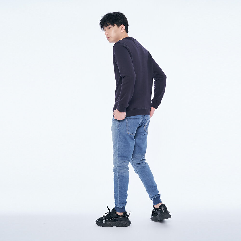 男大5LOGO印花厚T恤-丈青【5th STREET】【APP下單享4%點數】 3