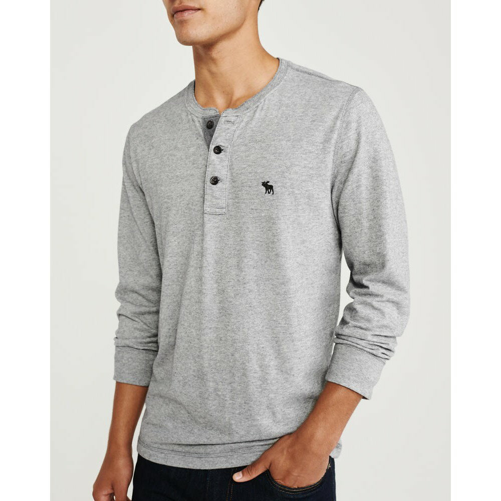 Abercrombie & Fitch 長袖T恤純棉上衣亨利領長袖大學T A12423 AF(現貨)▷指定Outlet商品5折起☆現貨|  wiwi美國精品直營店| 樂天市場Rakuten