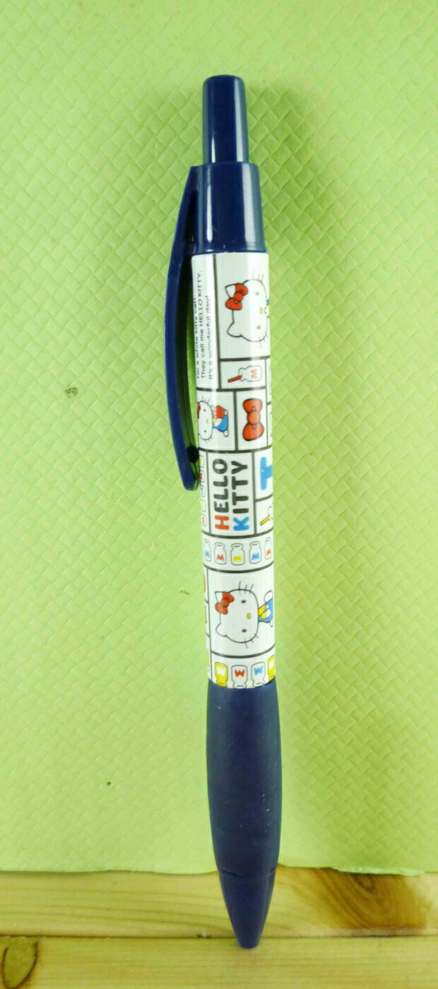 【震撼精品百貨】Hello Kitty 凱蒂貓 KITTY原子筆-方格圖案-深藍色 震撼日式精品百貨
