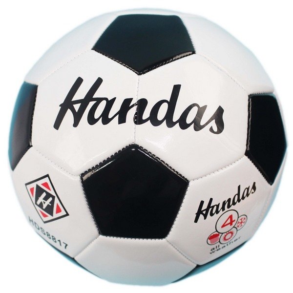 HANDAS 4號足球 S4 PVC車縫足球(五角黑格)/一個入(定280) PVC足球 標準4號足球-群