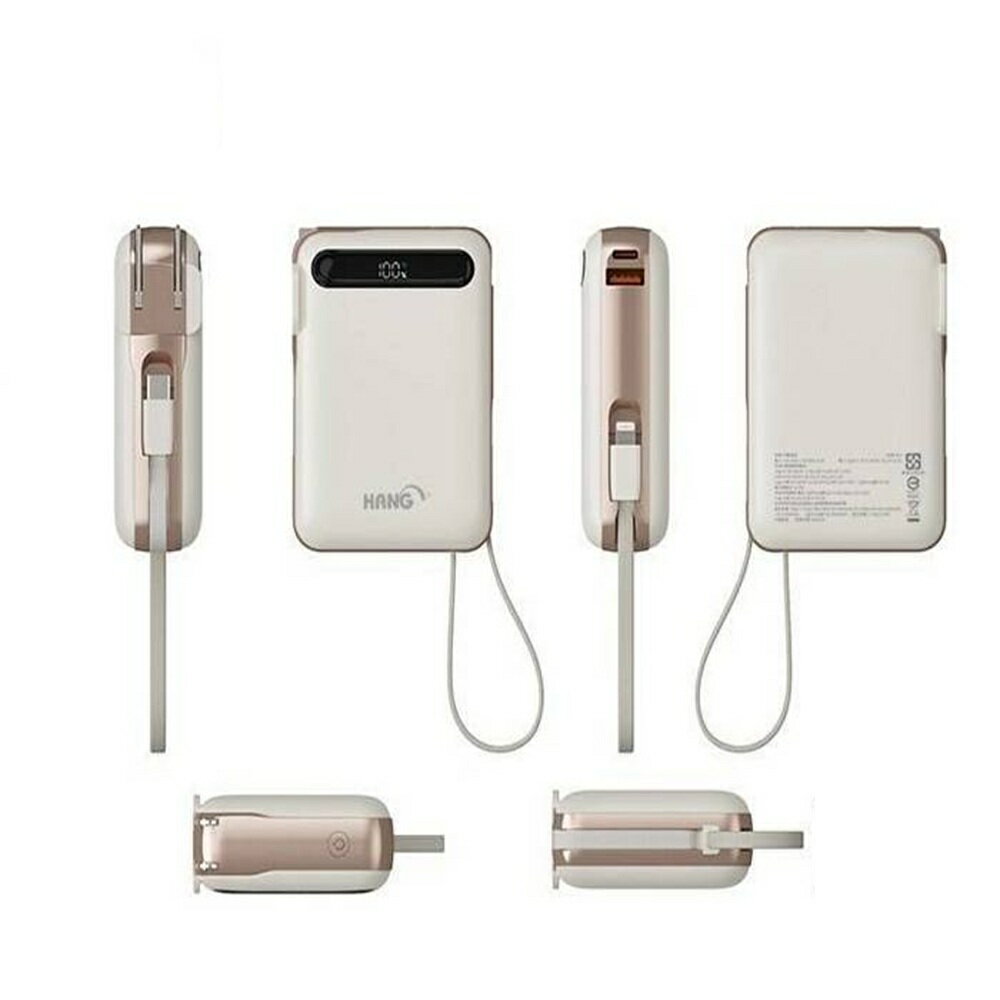 【HANG】AC2 自帶插頭 10000mAh 行動電源 三合一 PD QC 22W快充 BSMI 商檢認證合格