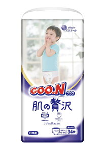 日本大王 GOO.N 境內版奢華肌褲型紙尿褲(跳跳褲) XL 34片x3包【甜蜜家族】