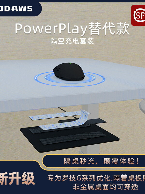 {可打統編 保固一年}powerplay平替無線充電鼠標墊適用GPW狗屁王系列G502G703G309鼠標