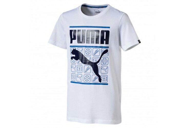 PUMA STYLE GRAPHIC TEE 童裝 大童 休閒 慢跑 舒適 白【運動世界】85014052