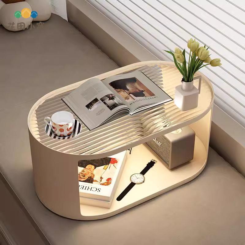 奶油風飄窗茶幾 小桌子 榻榻米茶桌矮桌 簡約炕桌炕幾 臥室陽臺飄窗桌[PP0521021]