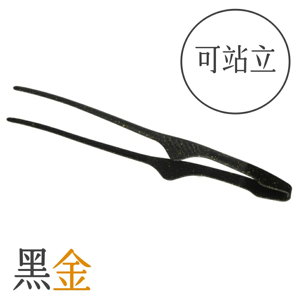 又敗家@日本TKG仙武堂可站立職人燒烤夾18-0不鏽鋼陽極氧化烤肉夾BTVJ601黑金(小夾頭;一體成型更衛生;整體厚實不易斷裂)燒肉夾食物夾餐夾火鍋夾