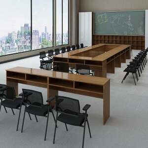辦公家具職員培訓桌雙人長條會議培訓桌公司學習課桌椅演講臺