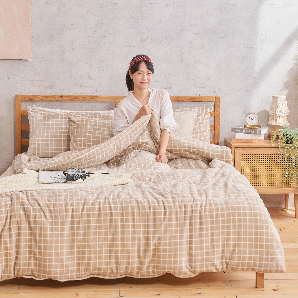 床包被套組(兩用毯被套)-單/雙/加大 / 法蘭絨 /多款任選 0