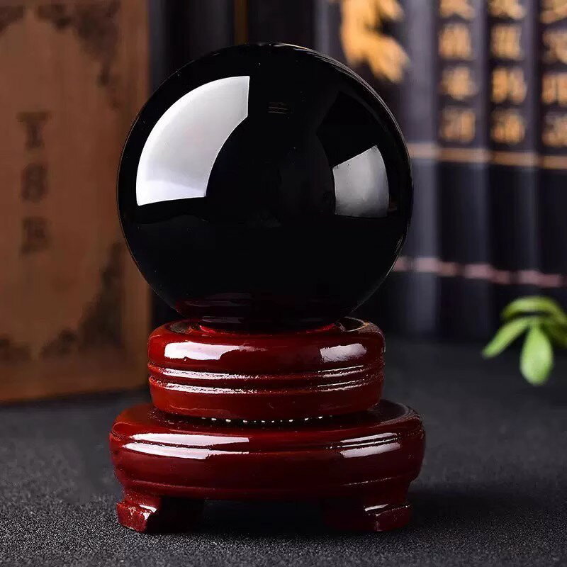 【臺灣公司 可開發票】天然黑曜石圓球擺件原石打磨家居客廳辦公桌面擺設喬遷禮物