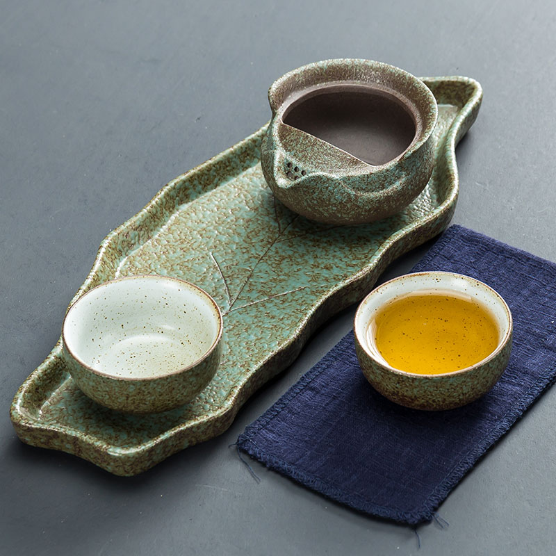 粗陶旅行功夫茶具套裝便攜包快客杯一壺兩杯陶瓷泡茶壺簡約日式