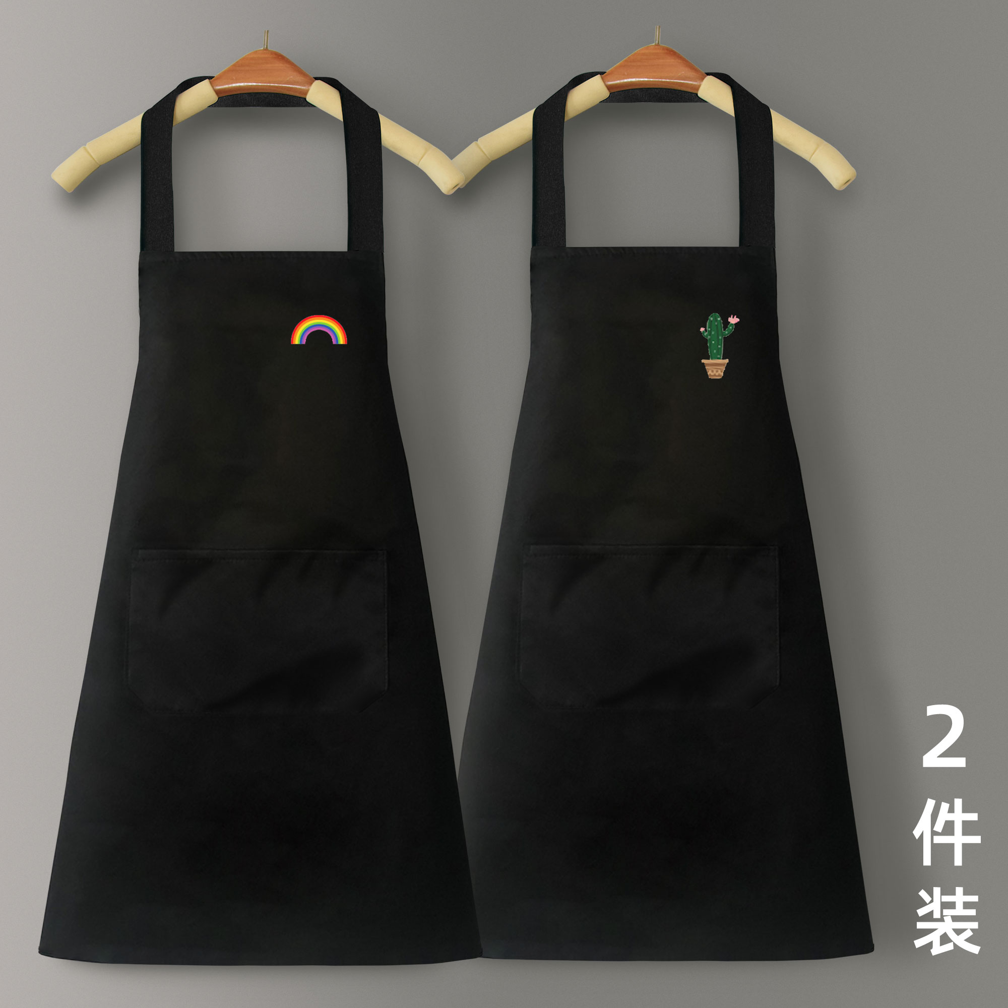 圍裙 烘焙圍裙 圍裙家用廚房防水防油男女工作服布客製化logo印字日系夏季薄款透氣『cyd5663』