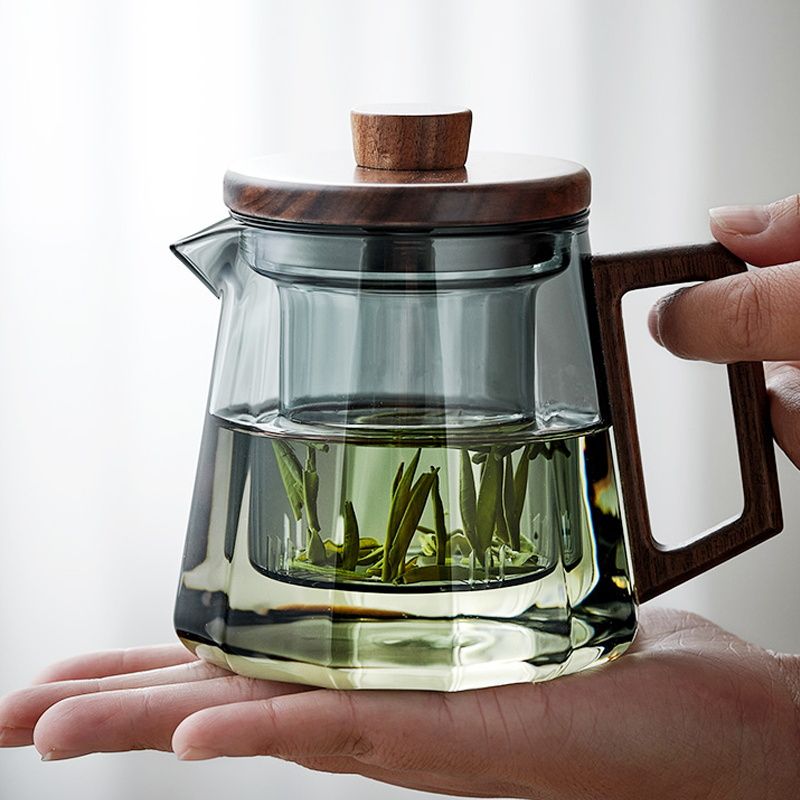 茶壺 玻璃小茶壺加厚耐高溫泡茶壺茶水分離沖茶煮茶沏茶壺過濾高顏值-快速出貨