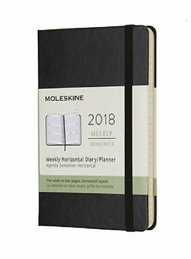 【MOLESKINE】 2018年橫式週記硬殼手帳-口袋型黑色