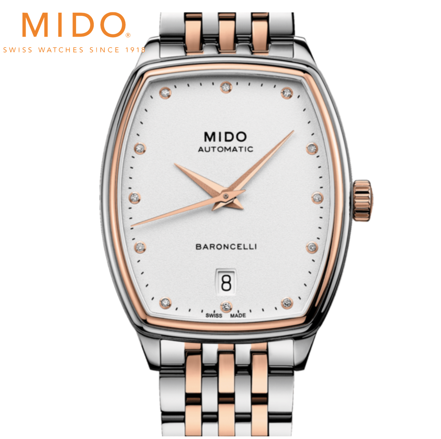 MIDO 美度 BARONCELLI TONNEAU LADY 永恆系列酒桶型真鑽機械錶 M0413072201600 雙色/30.5mmx35mm