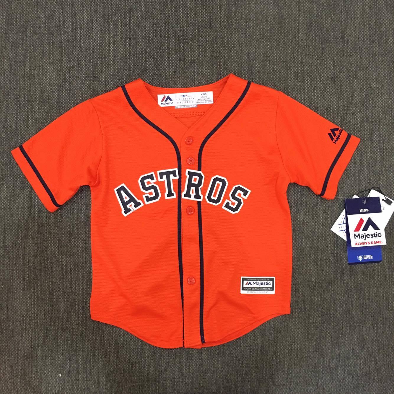 【蟹老闆】Majestic 孩童 棒球球衣 大聯盟 MLB 休士頓太空人 Houston Astros 2T~4T