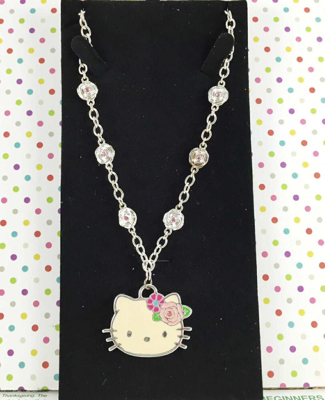【震撼精品百貨】Hello Kitty 凱蒂貓 造型項鍊-玫瑰造型 震撼日式精品百貨