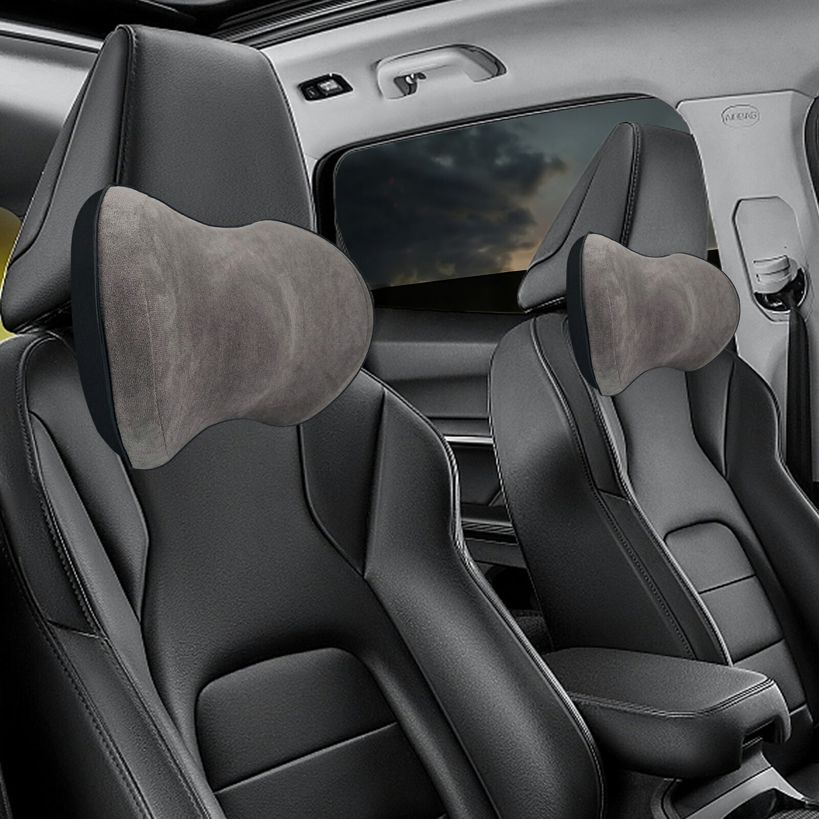 護頸枕｜汽車頭枕 車用座椅頭枕｜座椅頸部支撐頭枕｜辦公椅躺枕｜五色可選【鹿纖絨布】