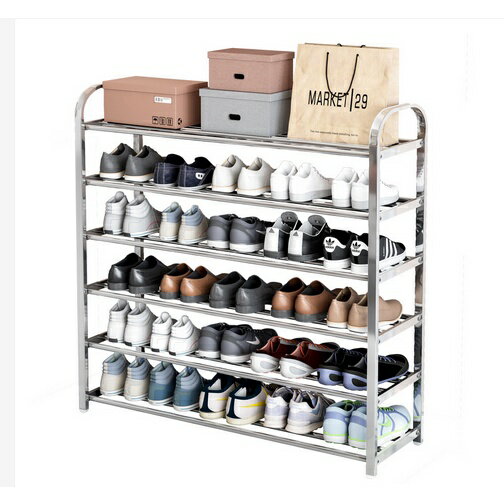 不銹鋼鞋架家用經濟型多層簡易門口放置物架宿舍收納鞋櫃省空間
