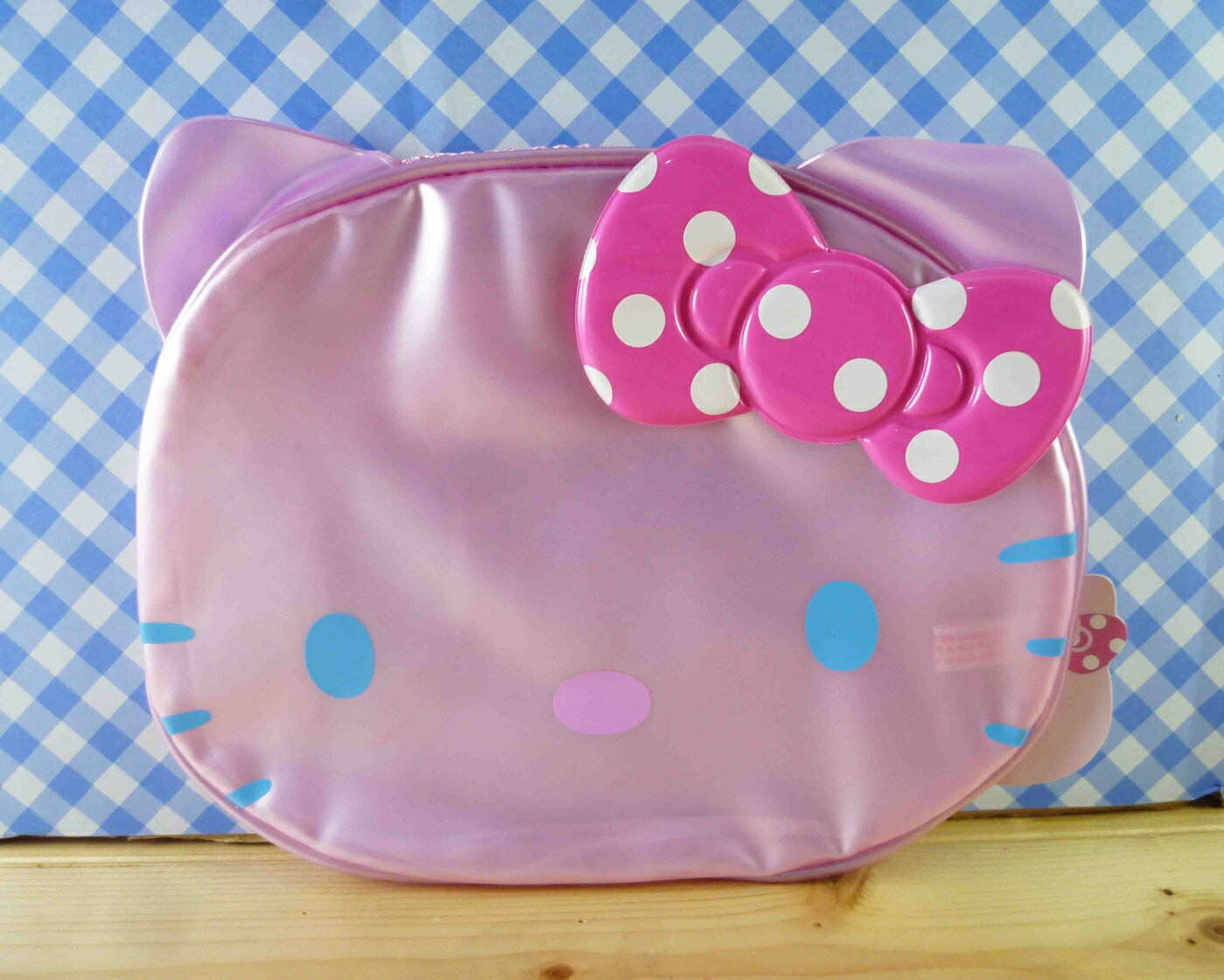 【震撼精品百貨】Hello Kitty 凱蒂貓 防水化妝包/筆袋-臉型(粉藍眼) 震撼日式精品百貨