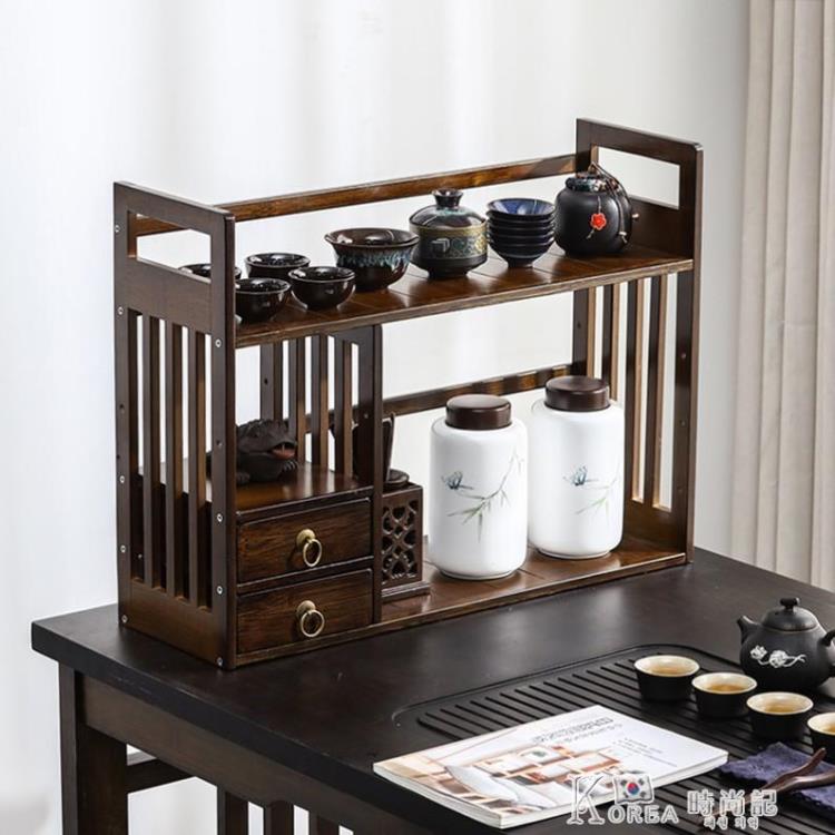 廚房用品~展示架格子架茶桌上收納置物架上面多寶閣茶具小型收納架茶杯茶櫃 雙11全館免運