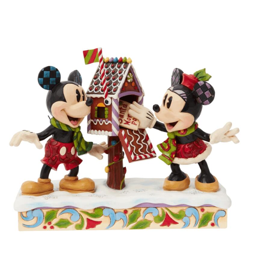 【震撼精品百貨】Disney 迪士尼~Enesco精品雕塑-迪士尼米奇&米妮寄信聖誕塑像*40011