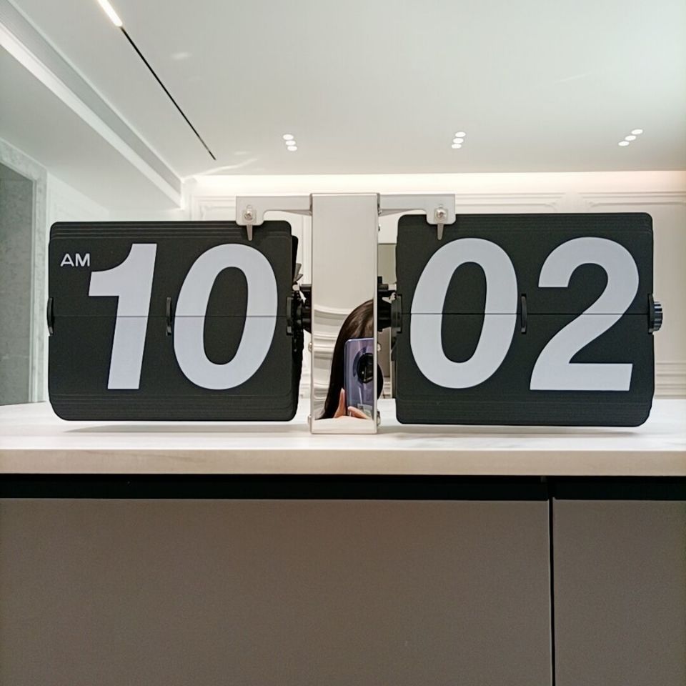 創意禮品大號座鐘單掛 復古機械自動翻頁鐘DIY翻頁